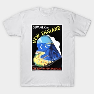 Vintage Travel Poster USA Summer in New England T-Shirt